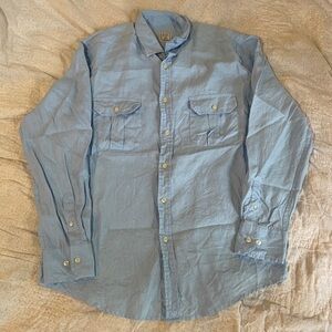 Linen Light Blue Button Down - Size Medium
